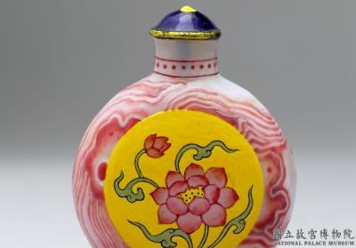 图片[2]-Agate-pattern glass-body painted enamel snuff bottle with a lotus-blossom design, Qing dynasty, Qianlong reign (1736-1795)-China Archive